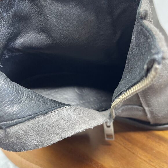 AllSaints Boots Womens 39 US 8.5 Gray Suede Fringe Rustic Look Ankle Bonny West - Picture 16 of 16